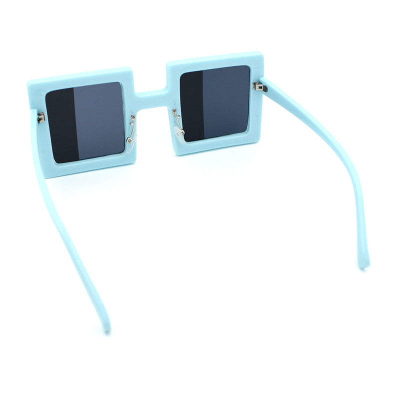 Super Fun Comic Unique Half Mirror Square Rectangle Plastic Sunglasses