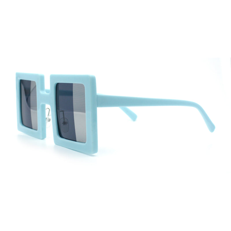 Super Fun Comic Unique Half Mirror Square Rectangle Plastic Sunglasses