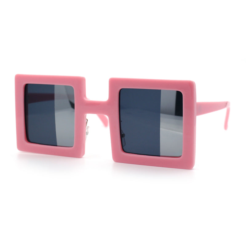 Super Fun Comic Unique Half Mirror Square Rectangle Plastic Sunglasses
