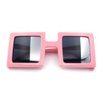Super Fun Comic Unique Half Mirror Square Rectangle Plastic Sunglasses