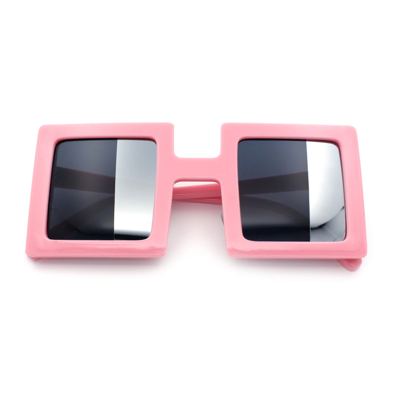 Super Fun Comic Unique Half Mirror Square Rectangle Plastic Sunglasses