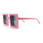 Super Fun Comic Unique Half Mirror Square Rectangle Plastic Sunglasses