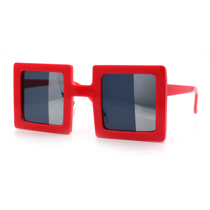 Super Fun Comic Unique Half Mirror Square Rectangle Plastic Sunglasses
