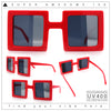 Super Fun Comic Unique Half Mirror Square Rectangle Plastic Sunglasses
