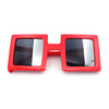 Super Fun Comic Unique Half Mirror Square Rectangle Plastic Sunglasses