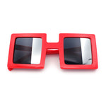 Super Fun Comic Unique Half Mirror Square Rectangle Plastic Sunglasses