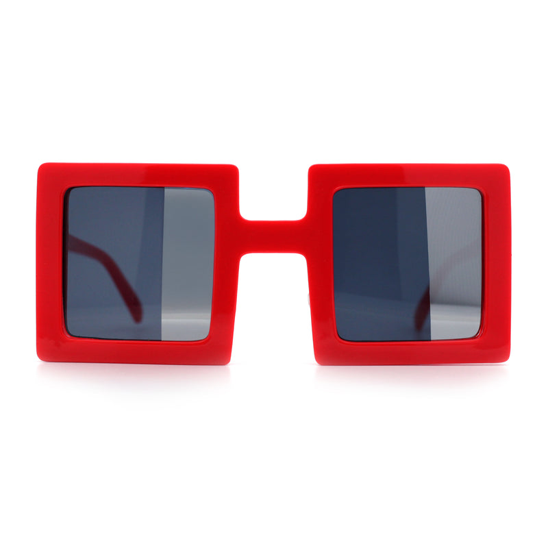 Super Fun Comic Unique Half Mirror Square Rectangle Plastic Sunglasses