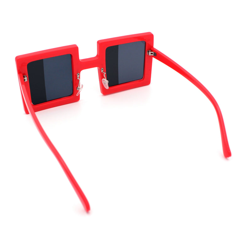 Super Fun Comic Unique Half Mirror Square Rectangle Plastic Sunglasses