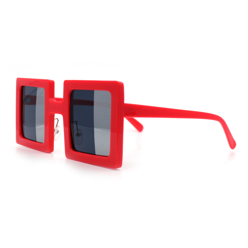 Super Fun Comic Unique Half Mirror Square Rectangle Plastic Sunglasses