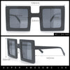 Super Fun Comic Unique Half Mirror Square Rectangle Plastic Sunglasses