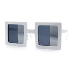 Super Fun Comic Unique Half Mirror Square Rectangle Plastic Sunglasses