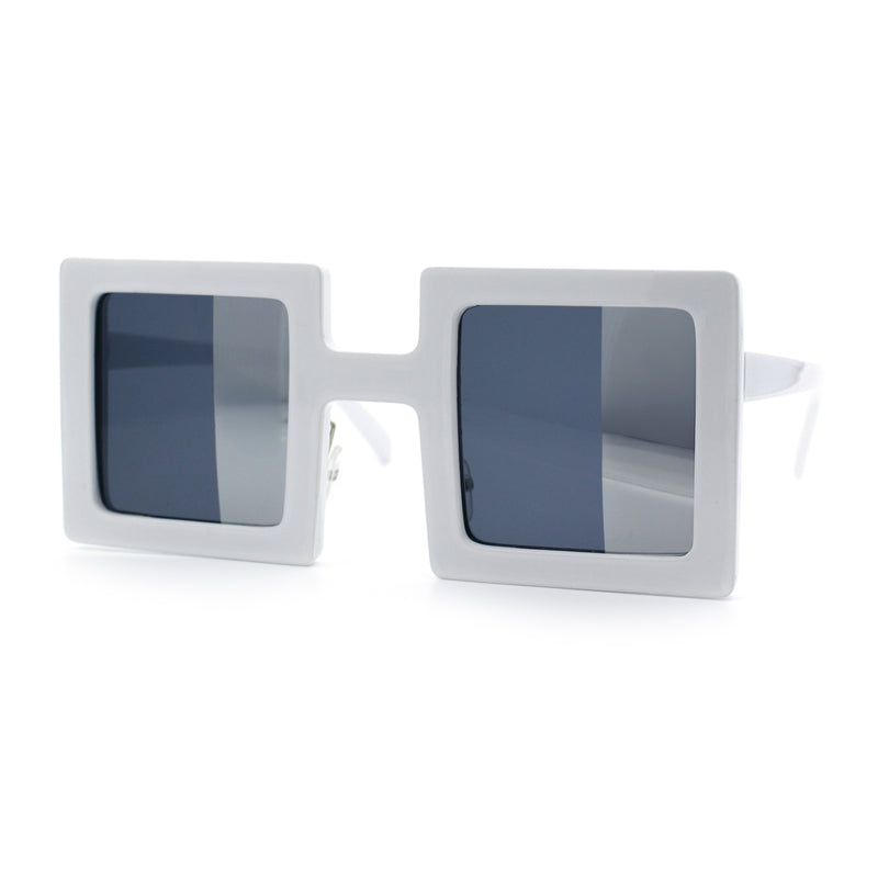 Super Fun Comic Unique Half Mirror Square Rectangle Plastic Sunglasses