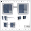 Super Fun Comic Unique Half Mirror Square Rectangle Plastic Sunglasses