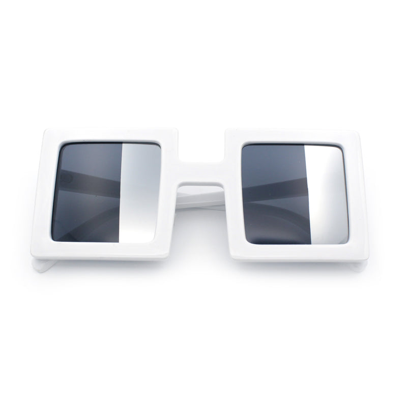 Super Fun Comic Unique Half Mirror Square Rectangle Plastic Sunglasses