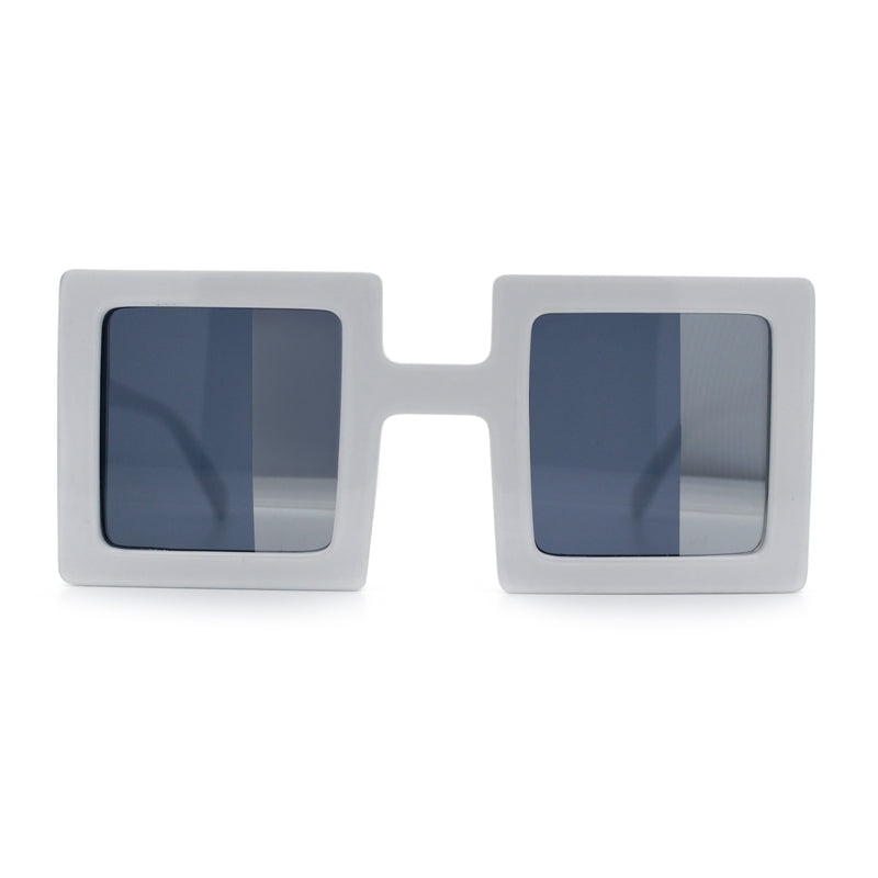 Super Fun Comic Unique Half Mirror Square Rectangle Plastic Sunglasses