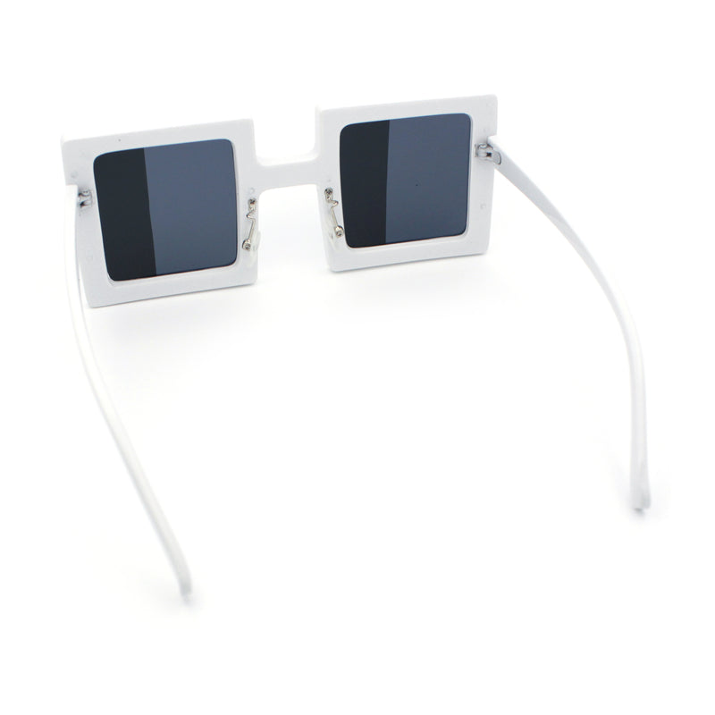 Super Fun Comic Unique Half Mirror Square Rectangle Plastic Sunglasses