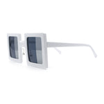 Super Fun Comic Unique Half Mirror Square Rectangle Plastic Sunglasses