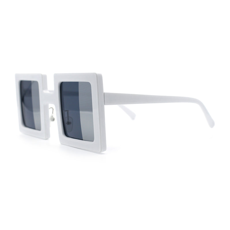 Super Fun Comic Unique Half Mirror Square Rectangle Plastic Sunglasses