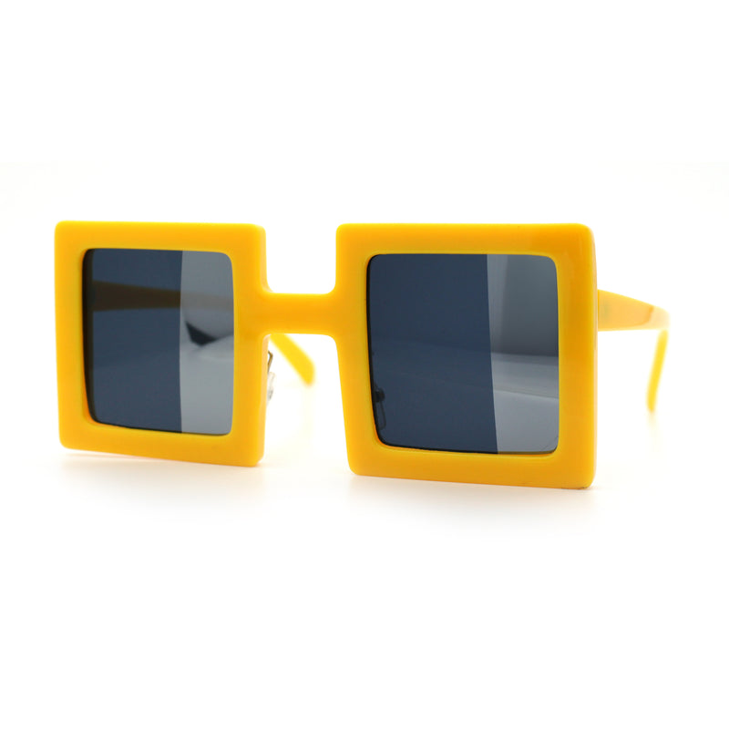 Super Fun Comic Unique Half Mirror Square Rectangle Plastic Sunglasses