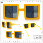 Super Fun Comic Unique Half Mirror Square Rectangle Plastic Sunglasses