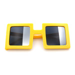 Super Fun Comic Unique Half Mirror Square Rectangle Plastic Sunglasses