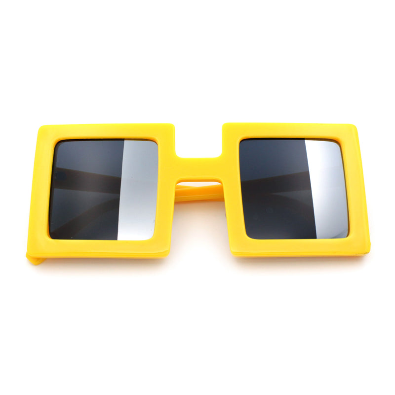 Super Fun Comic Unique Half Mirror Square Rectangle Plastic Sunglasses