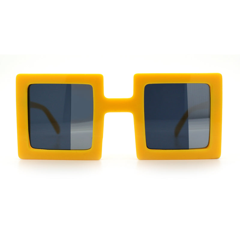Super Fun Comic Unique Half Mirror Square Rectangle Plastic Sunglasses