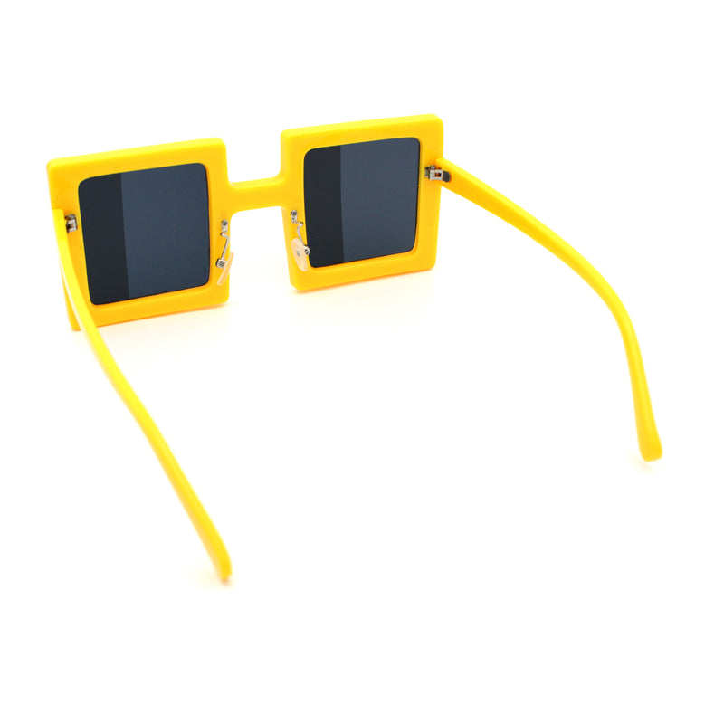 Super Fun Comic Unique Half Mirror Square Rectangle Plastic Sunglasses