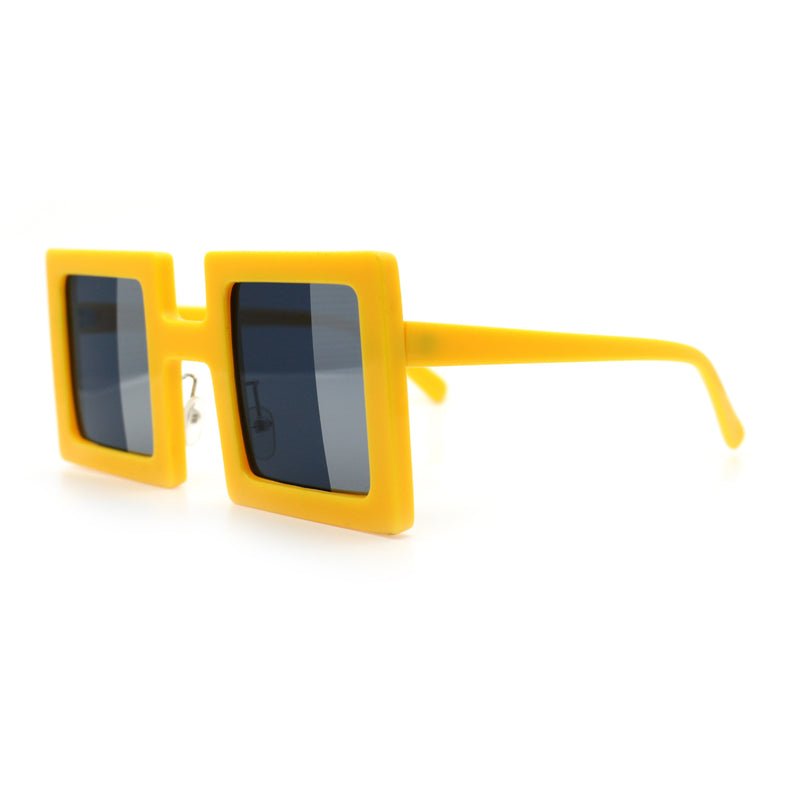 Super Fun Comic Unique Half Mirror Square Rectangle Plastic Sunglasses