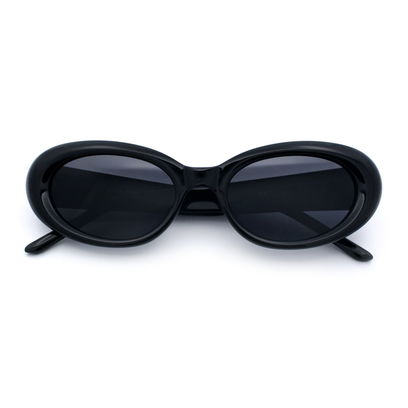 Womens Mod Classy Oval Thick Plastic Fashion Sunglasses