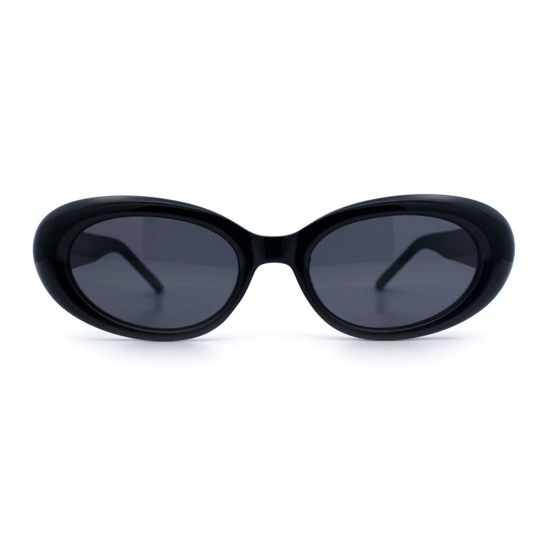 Womens Mod Classy Oval Thick Plastic Fashion Sunglasses