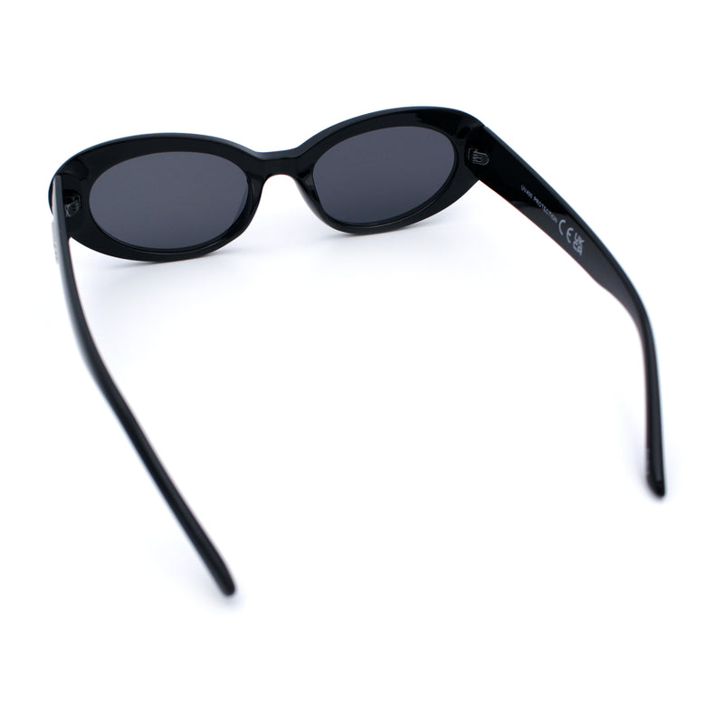 Womens Mod Classy Oval Thick Plastic Fashion Sunglasses