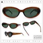 Womens Mod Classy Oval Thick Plastic Fashion Sunglasses