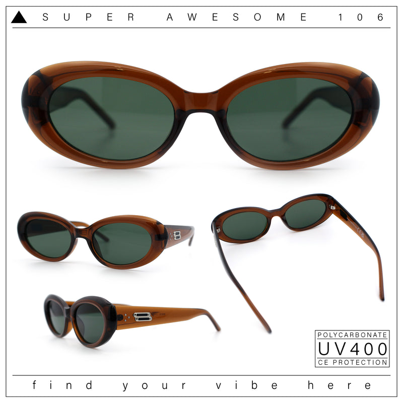 Womens Mod Classy Oval Thick Plastic Fashion Sunglasses