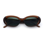 Womens Mod Classy Oval Thick Plastic Fashion Sunglasses