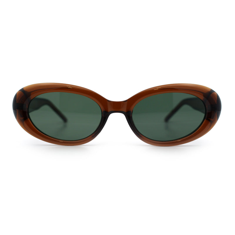 Womens Mod Classy Oval Thick Plastic Fashion Sunglasses