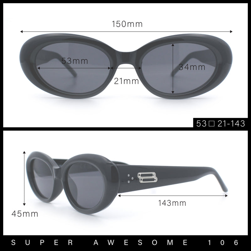 Womens Mod Classy Oval Thick Plastic Fashion Sunglasses