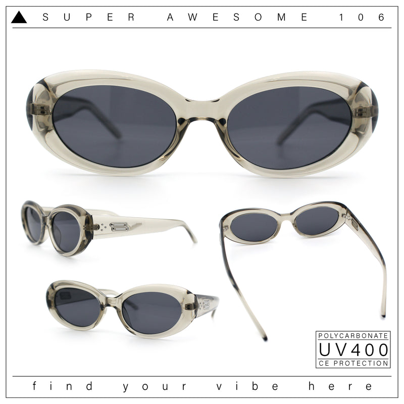 Womens Mod Classy Oval Thick Plastic Fashion Sunglasses