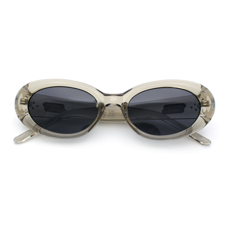 Womens Mod Classy Oval Thick Plastic Fashion Sunglasses