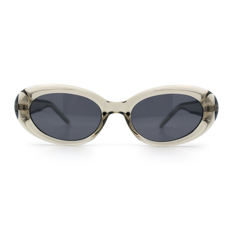 Womens Mod Classy Oval Thick Plastic Fashion Sunglasses