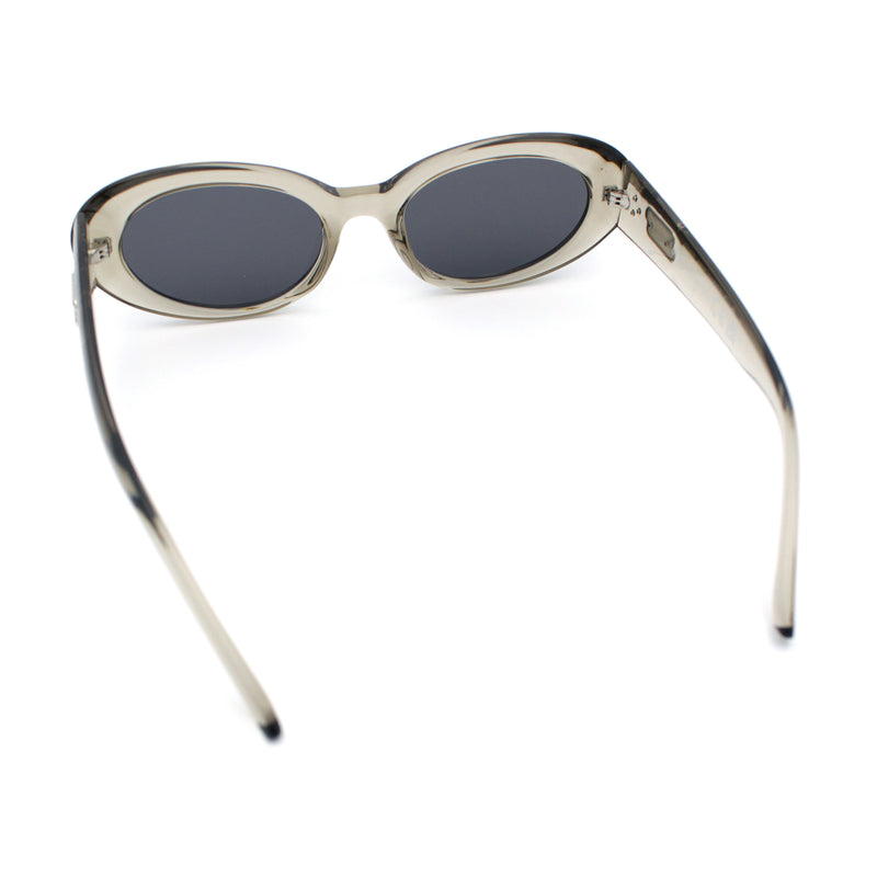 Womens Mod Classy Oval Thick Plastic Fashion Sunglasses
