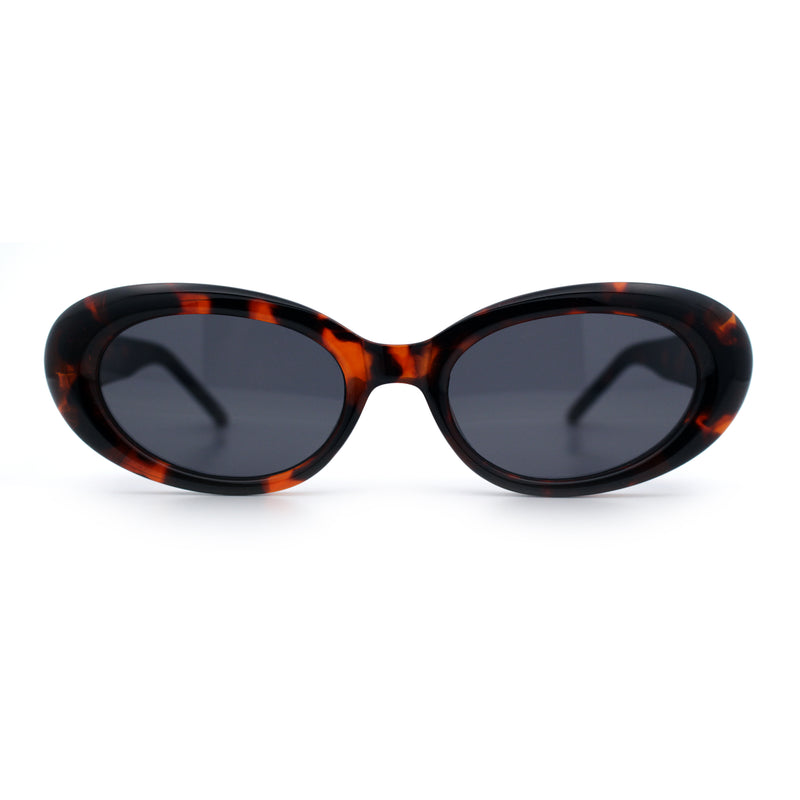 Womens Mod Classy Oval Thick Plastic Fashion Sunglasses
