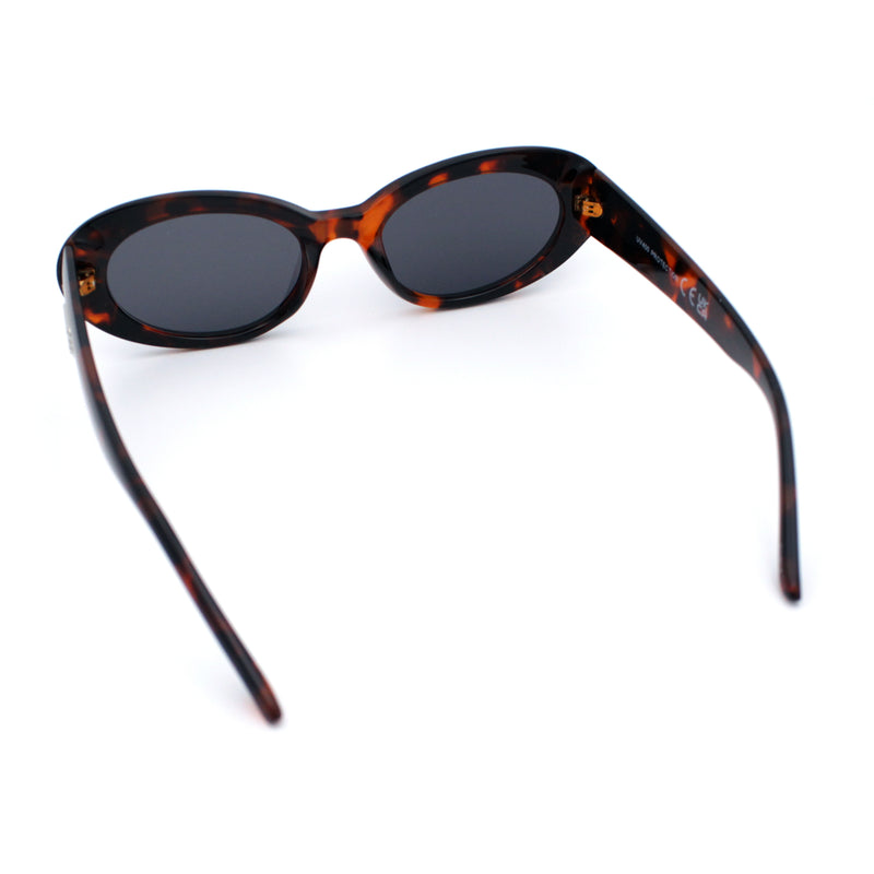Womens Mod Classy Oval Thick Plastic Fashion Sunglasses