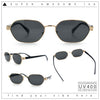 Gentlemanly Octagonal Narrow Rectangle Metal Rim Hipster Sunglasses