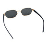 Gentlemanly Octagonal Narrow Rectangle Metal Rim Hipster Sunglasses