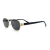 Gentlemanly Octagonal Narrow Rectangle Metal Rim Hipster Sunglasses