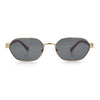 Gentlemanly Octagonal Narrow Rectangle Metal Rim Hipster Sunglasses