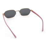 Gentlemanly Octagonal Narrow Rectangle Metal Rim Hipster Sunglasses
