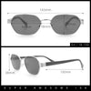 Gentlemanly Octagonal Narrow Rectangle Metal Rim Hipster Sunglasses