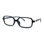 Womens Luxe Narrow Rectangle Plastic Blue Light Filter Computer Glasses